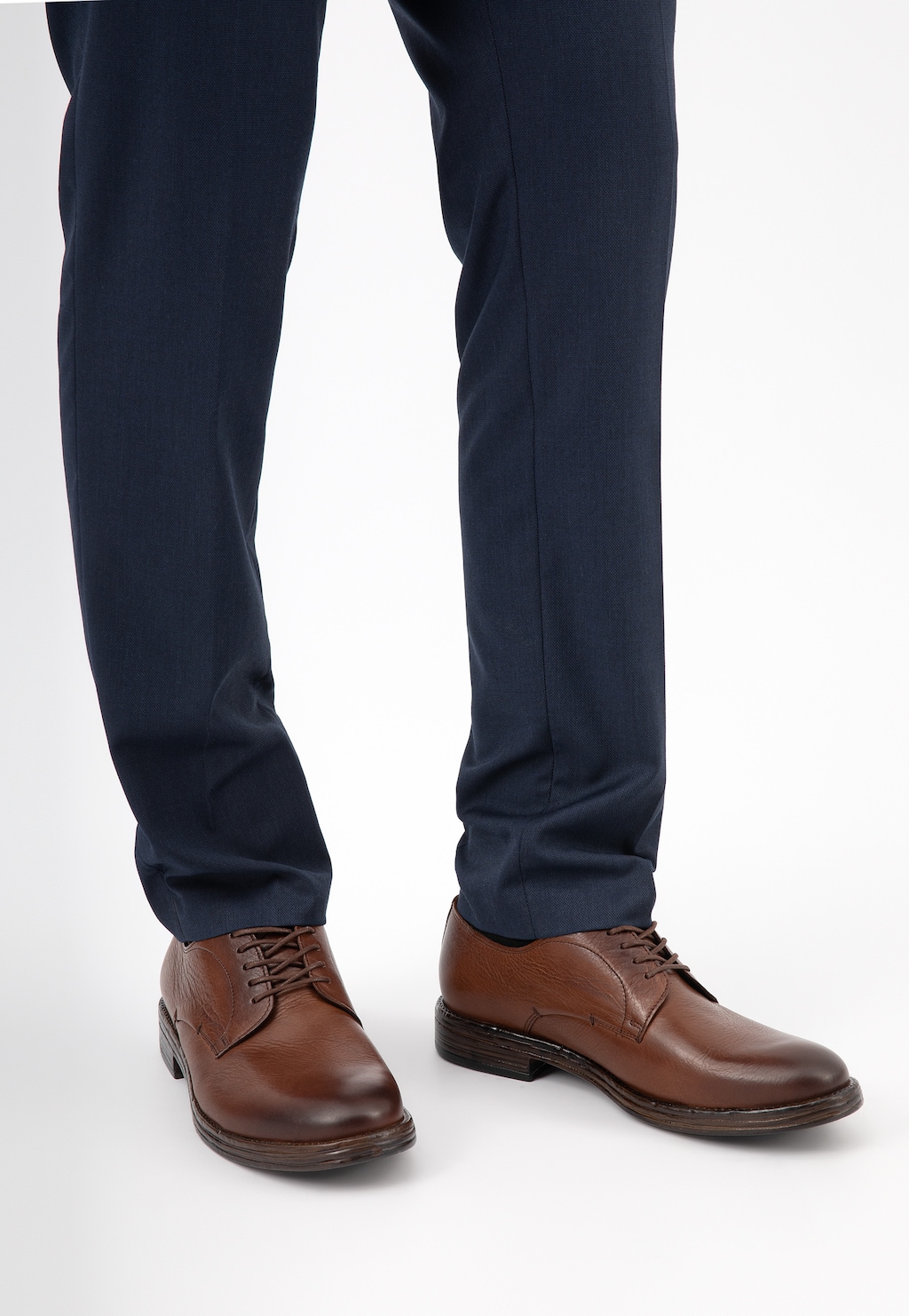 Brązowe klasyczne półbuty męskie w stylu miejskim 10111-52 Widok 8