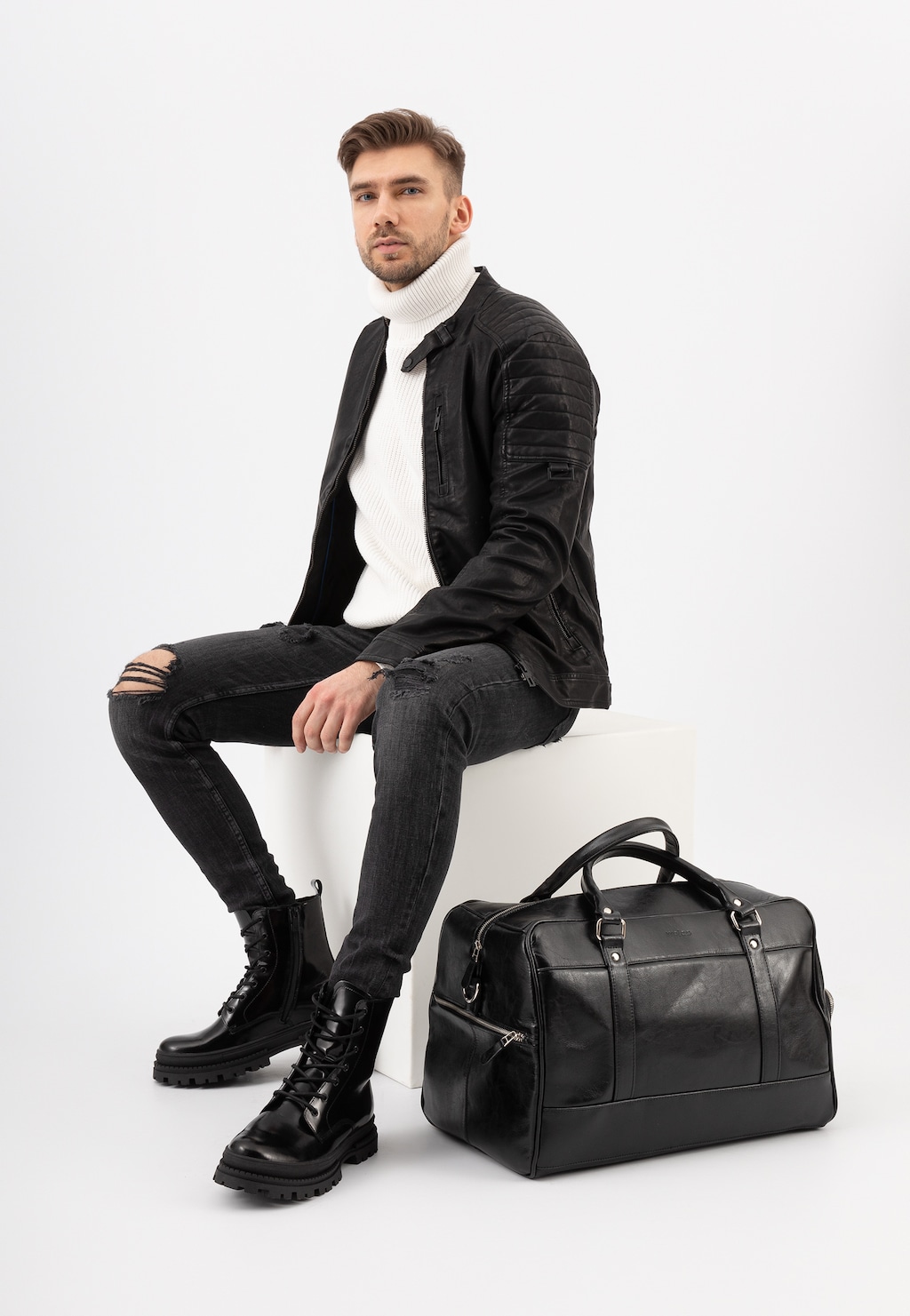 Pojemna czarna torba męska 80330-51 Widok 8