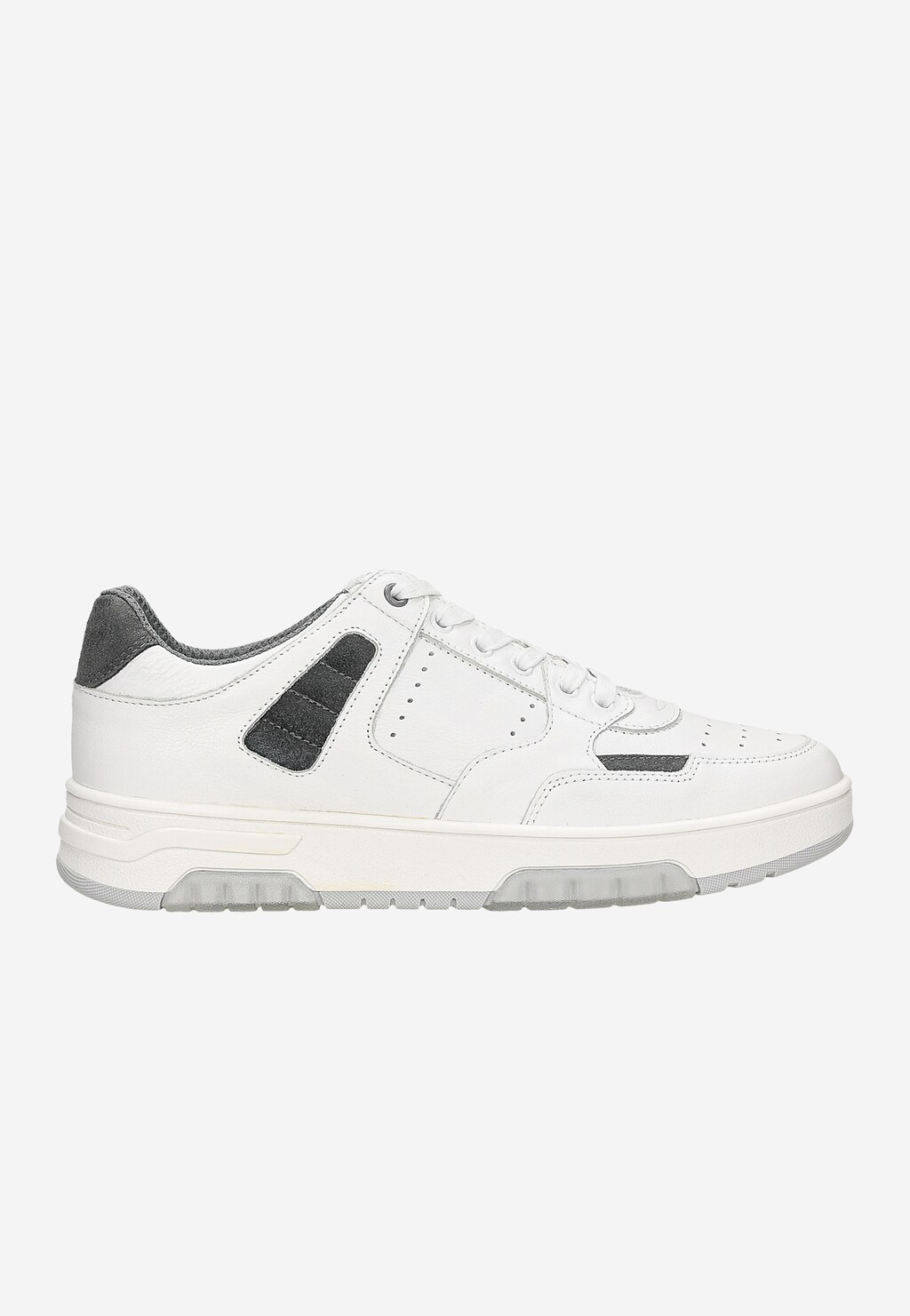 Pantofi din piele naturală alb-gri bărbați 10093-79 Widok 2