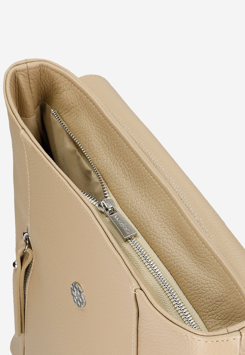 Béžový dámsky ruksak so striebornými detailami 80300-54 Widok 4
