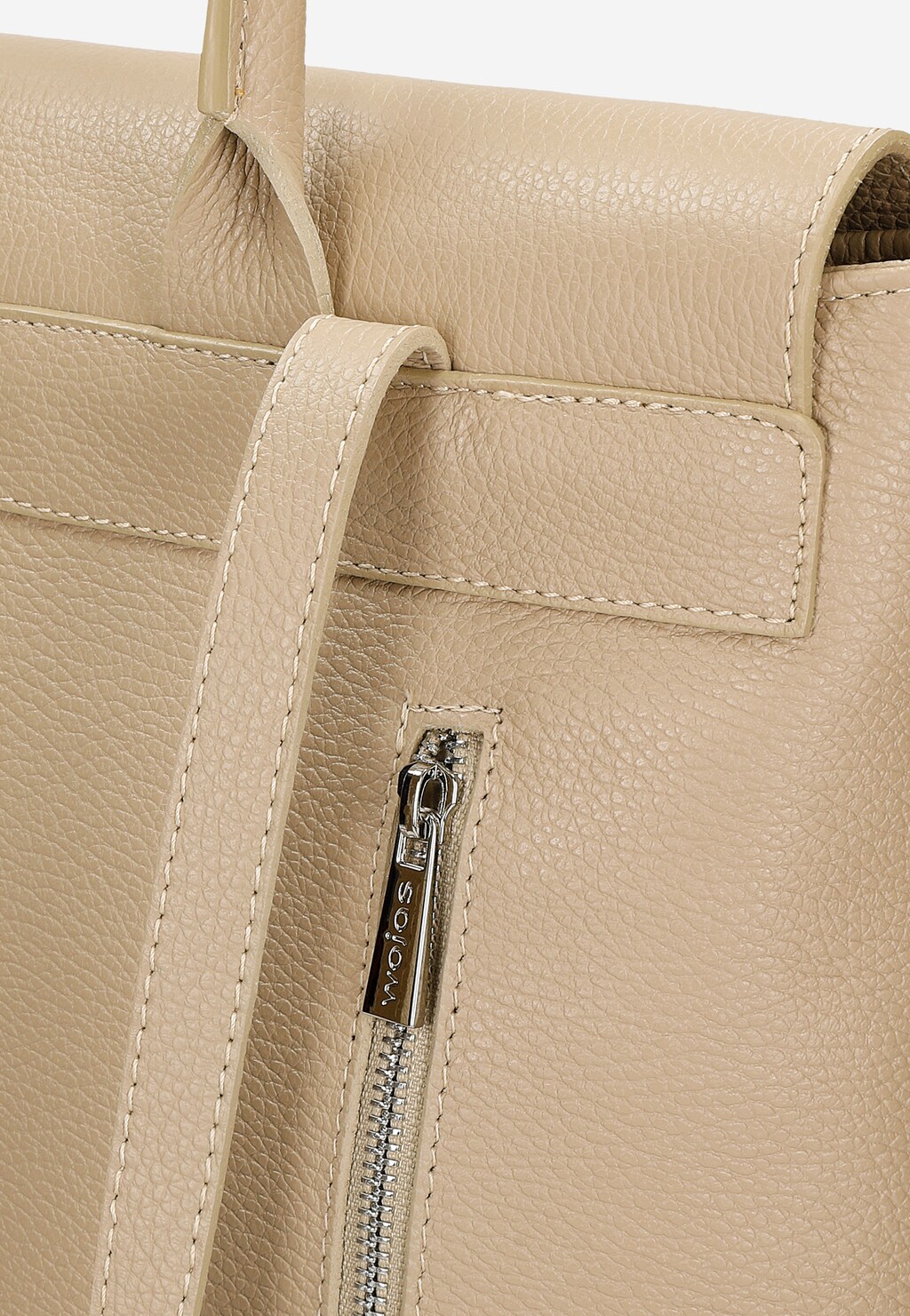 Béžový dámsky ruksak so striebornými detailami 80300-54 Widok 5