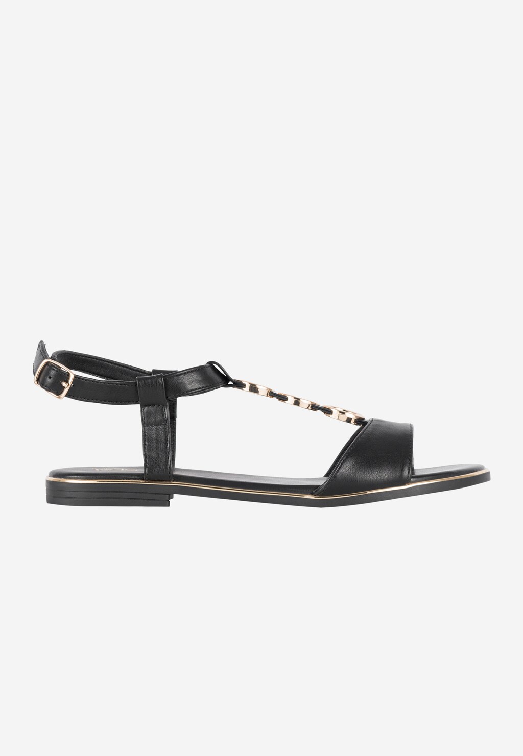 WJS czarne sandały damskie na płaskiej podeszwie WJS74067-51 Widok 2