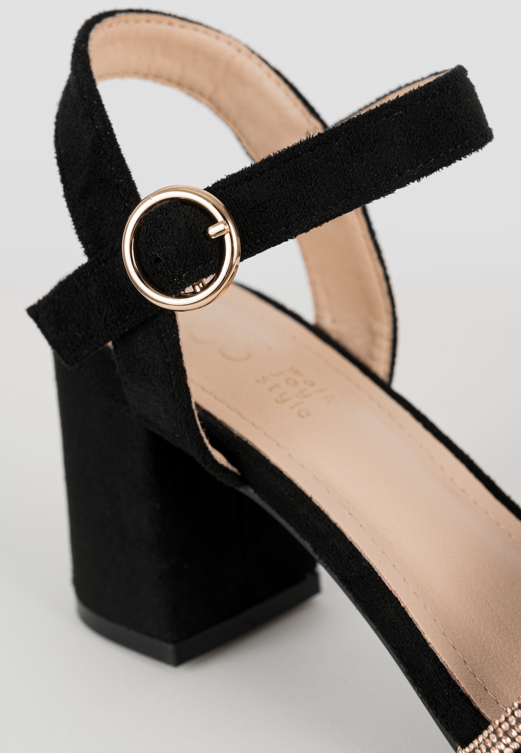 WJS czarne sandały damskie ze złotą ozdobą  WJS74078-61 Widok 4