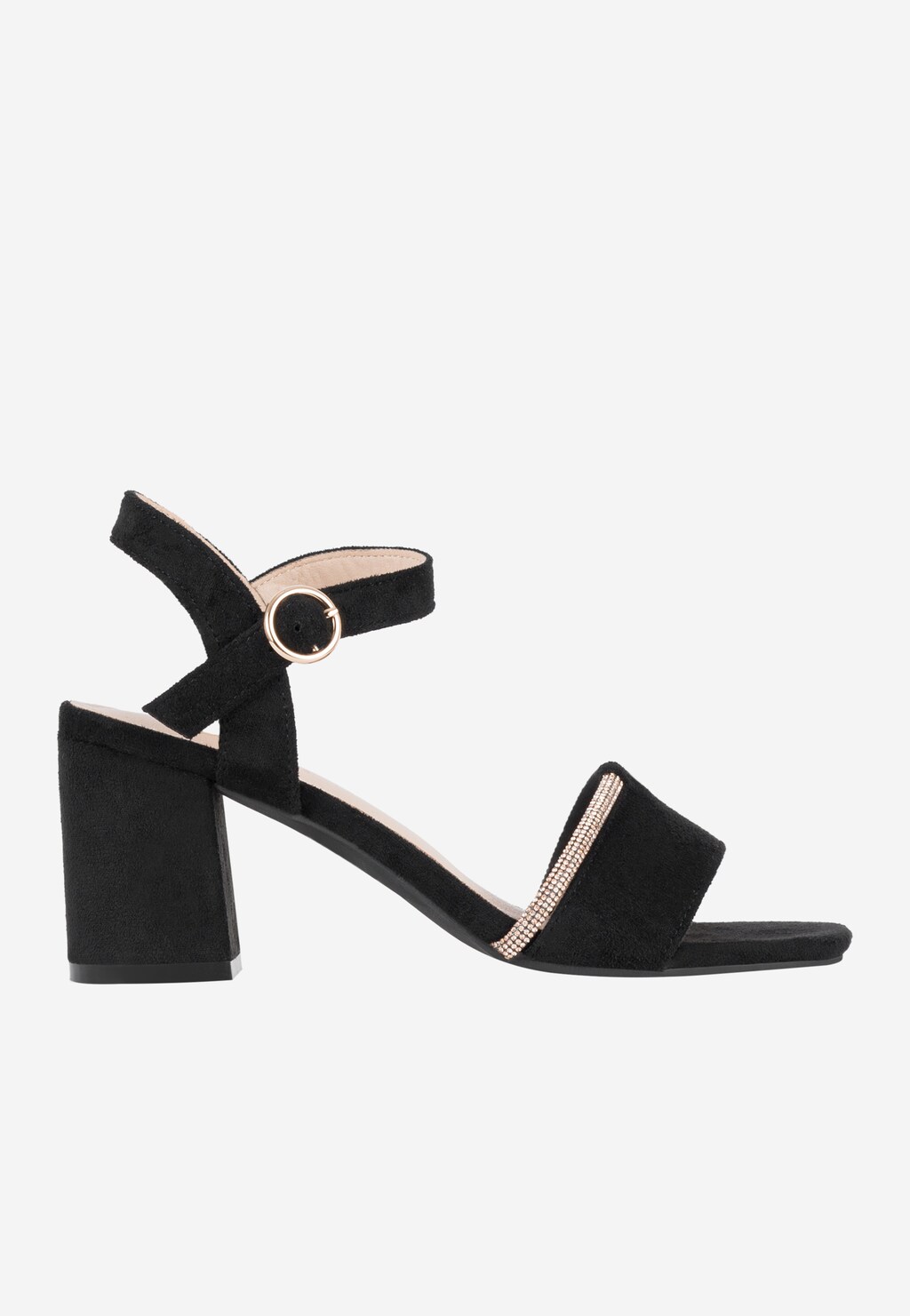 WJS czarne sandały damskie ze złotą ozdobą  WJS74078-61 Widok 2