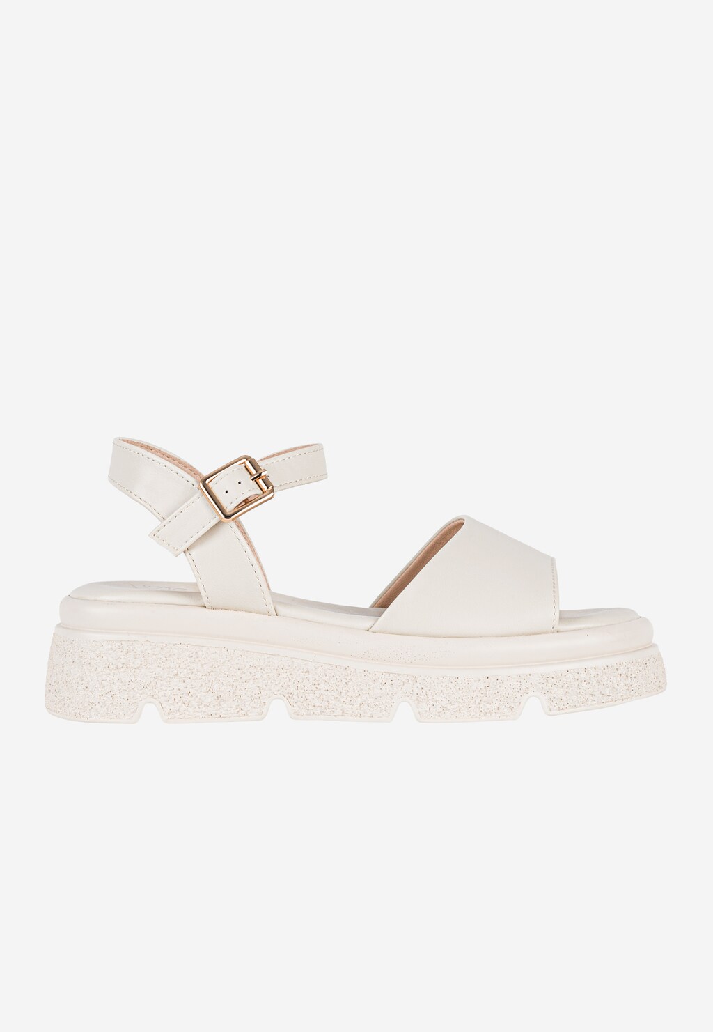 WJS beżowe sandały damskie na płaskiej wysokiej podeszwie WJS74080-54 Widok 2