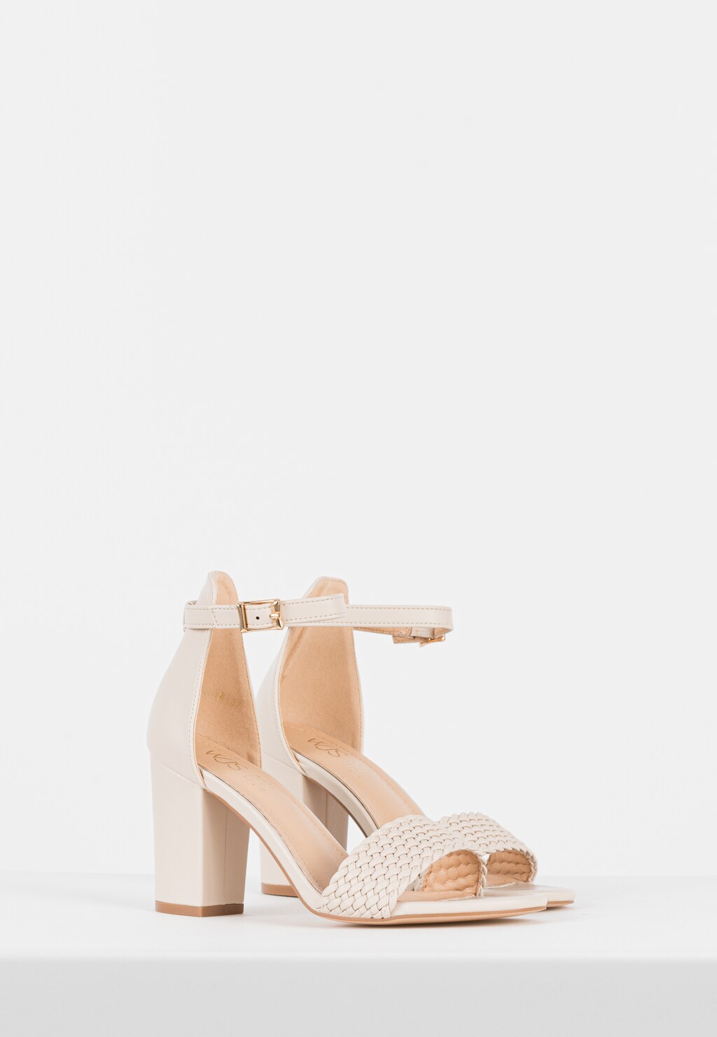 WJS beżowe sandały z plecionym paskiem WJS74081-54 Widok 3