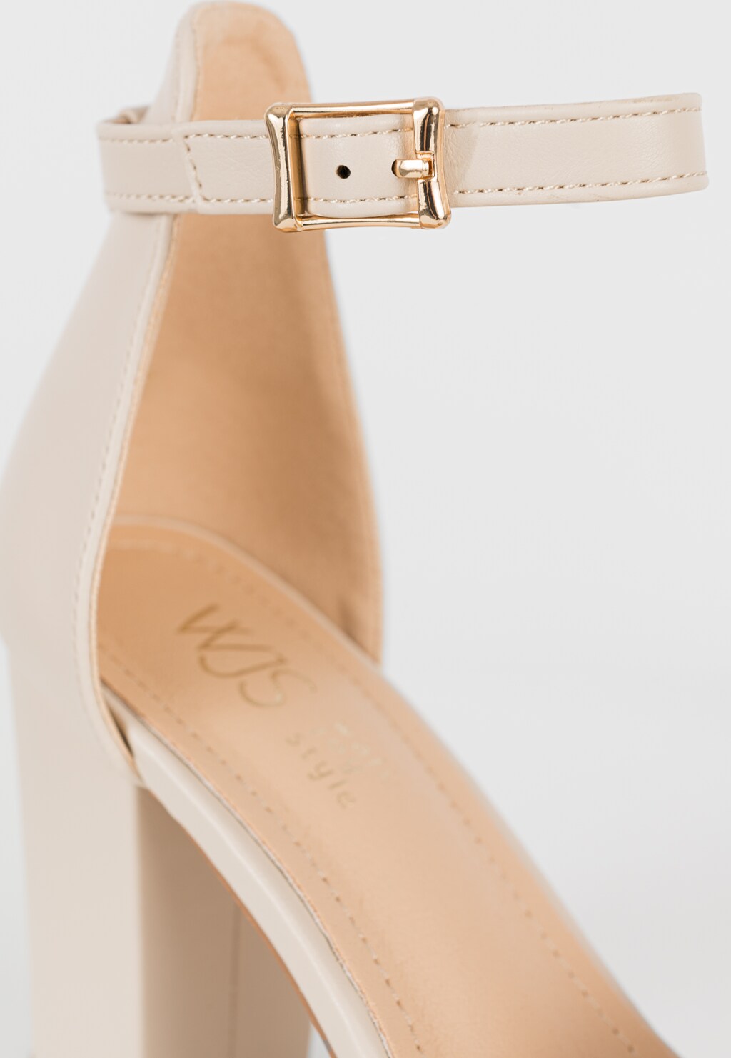 WJS beżowe sandały z plecionym paskiem WJS74081-54 Widok 4