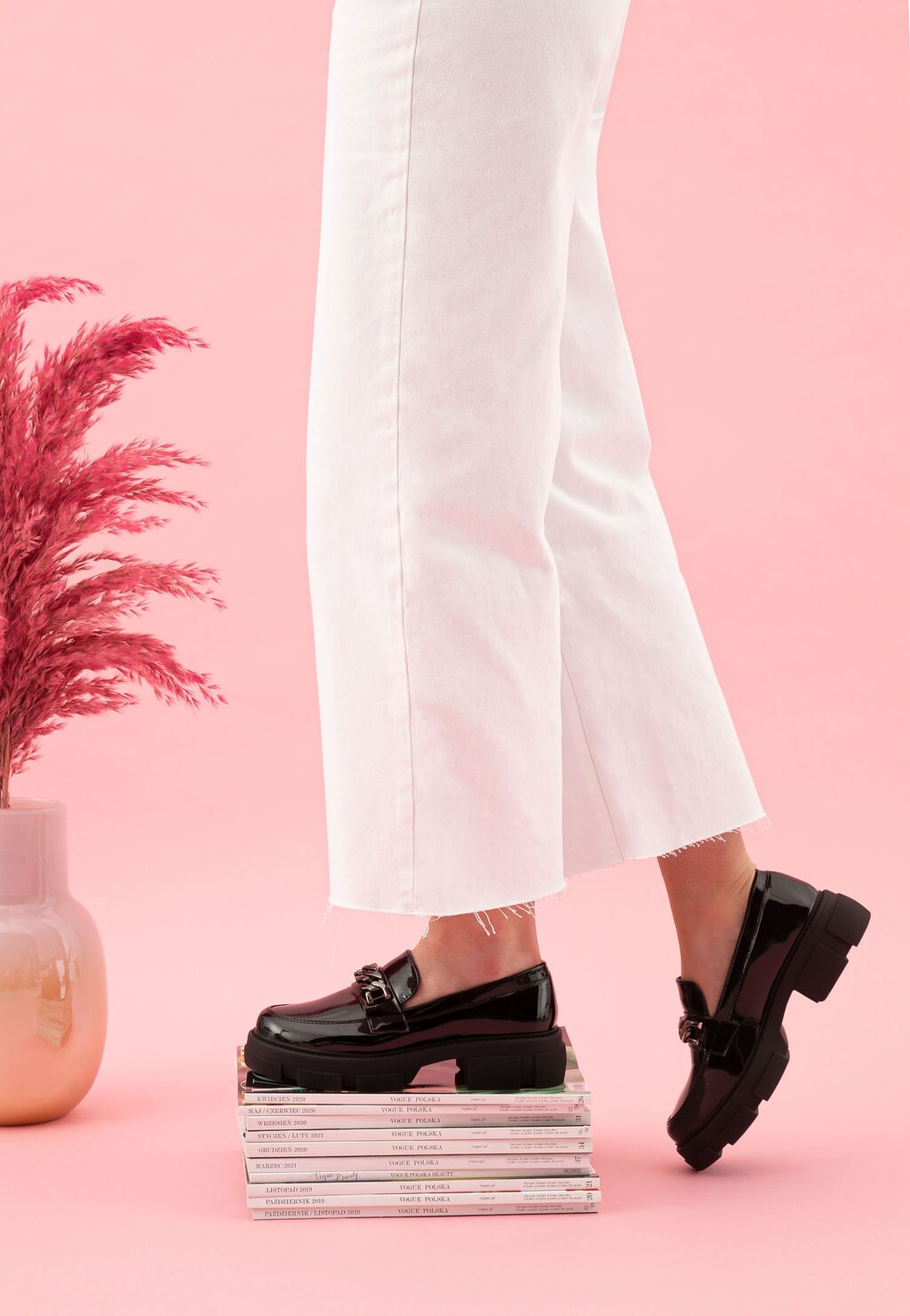 WJS mokasyny damskie lakierowane czarne WJS70011-31 Widok 1