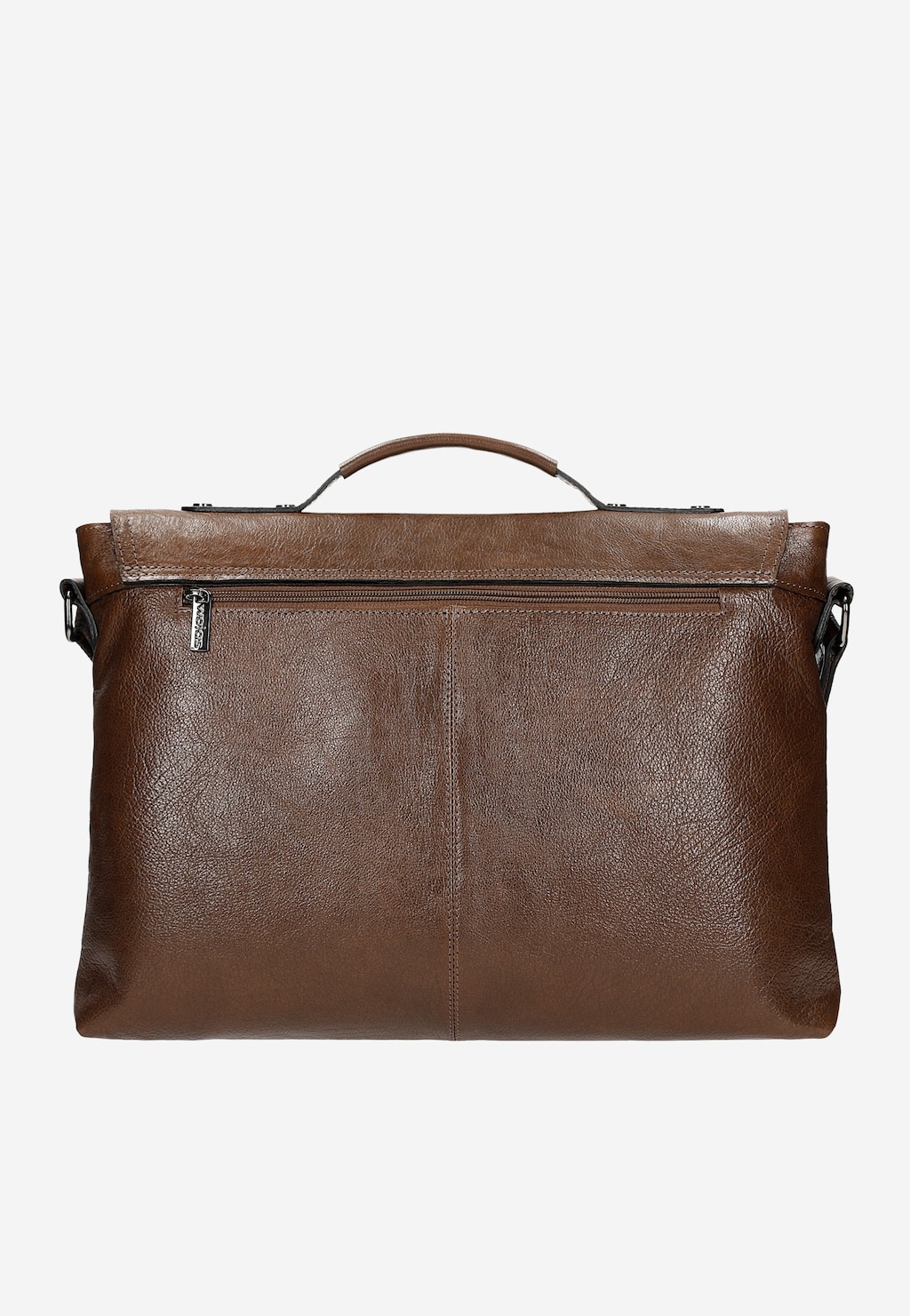Duża brązowa torba męska ze skóry licowej 80357-52 Widok 4