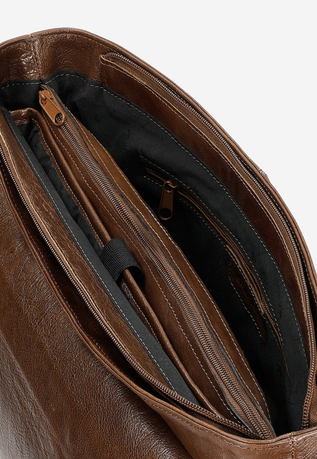 Duża brązowa torba męska ze skóry licowej 80357-52 Widok 6