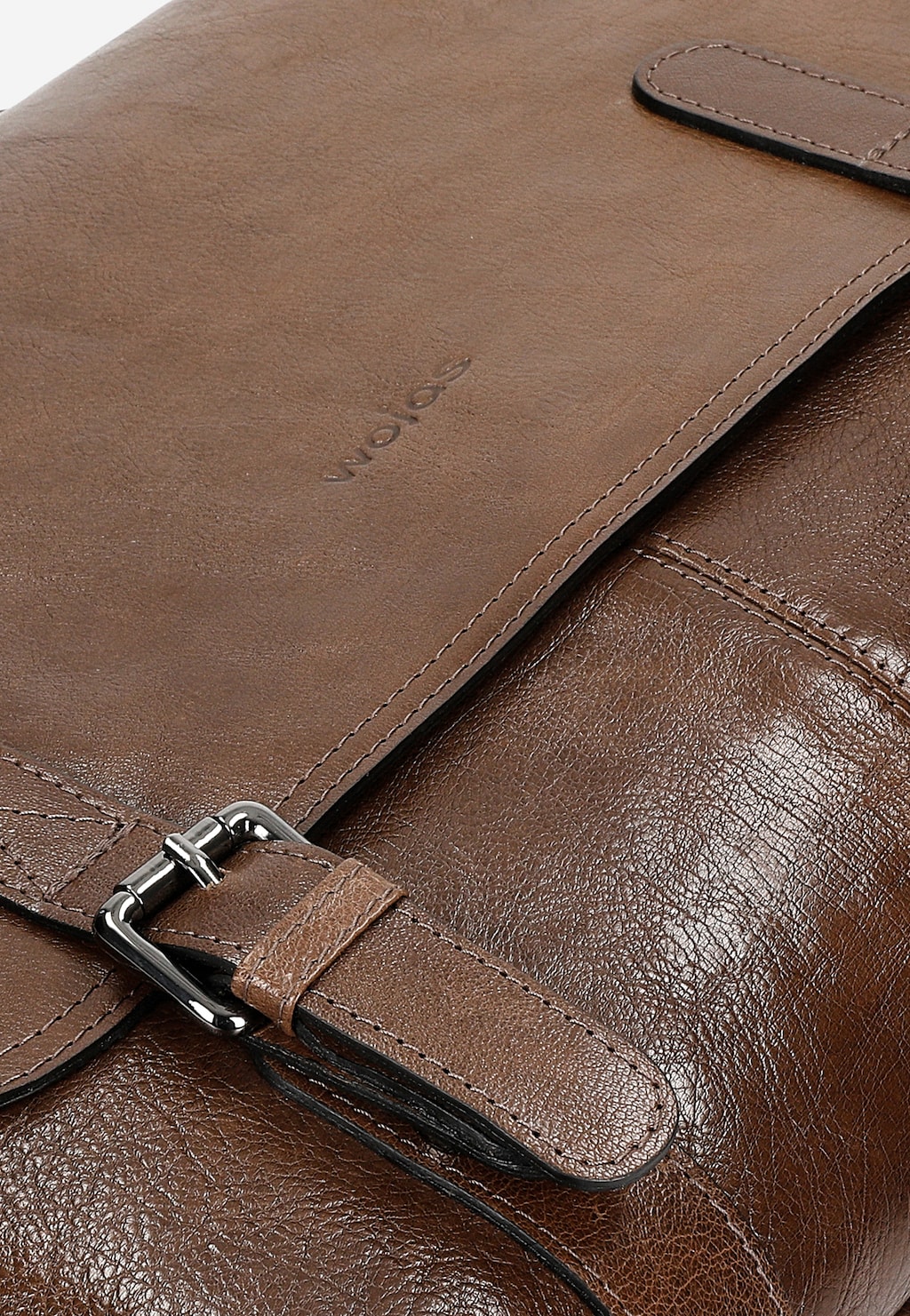 Duża brązowa torba męska ze skóry licowej 80357-52 Widok 8