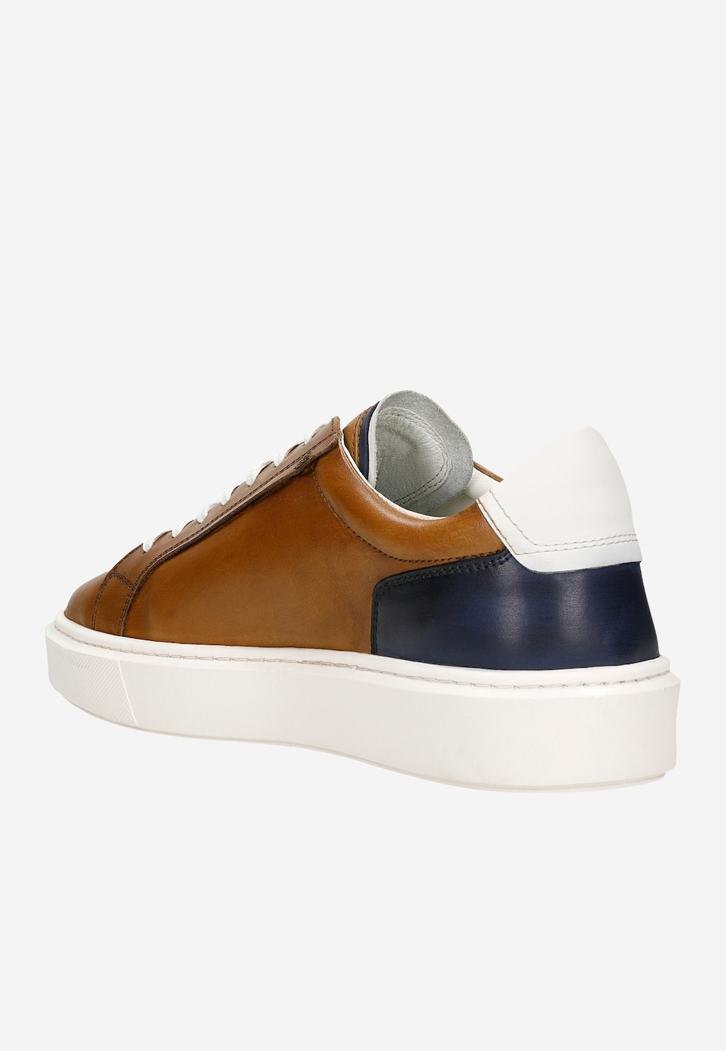 Kožené pánské tenisky ve světle béžové a granátové barvě 10160-53 Widok 4