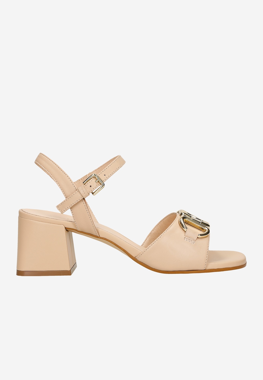Eleganckie beżowe sandały damskie na obcasie 76124-54 Widok 2