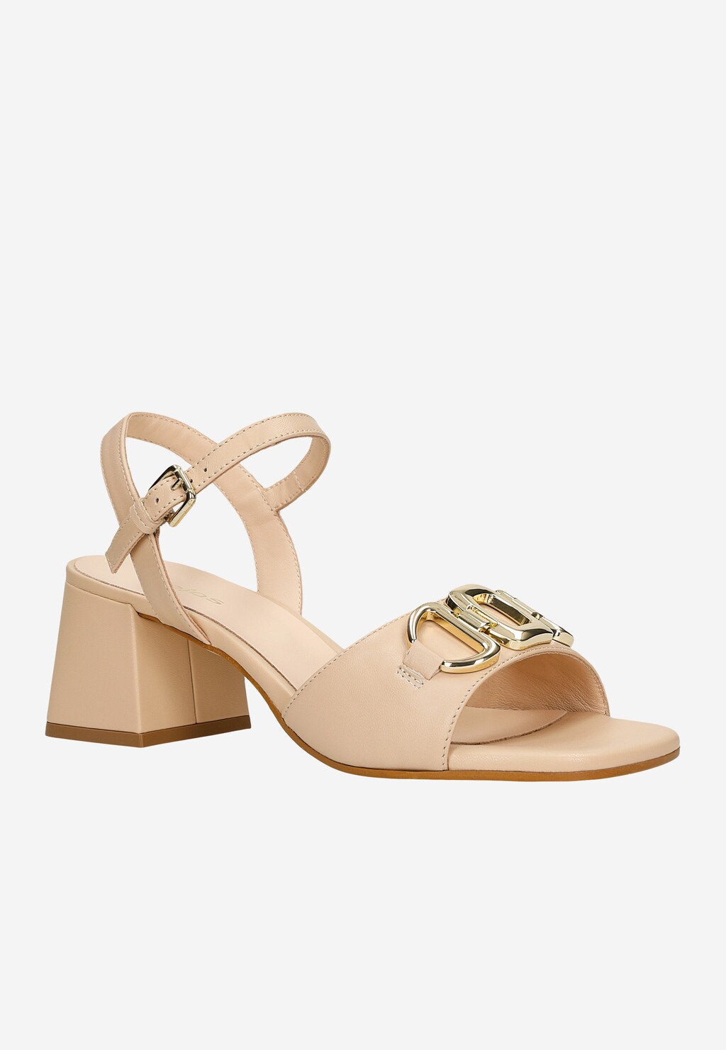 Eleganckie beżowe sandały damskie na obcasie 76124-54 Widok 3