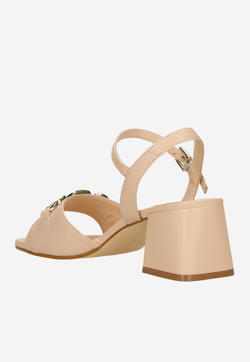 Eleganckie beżowe sandały damskie na obcasie 76124-54 Widok 4