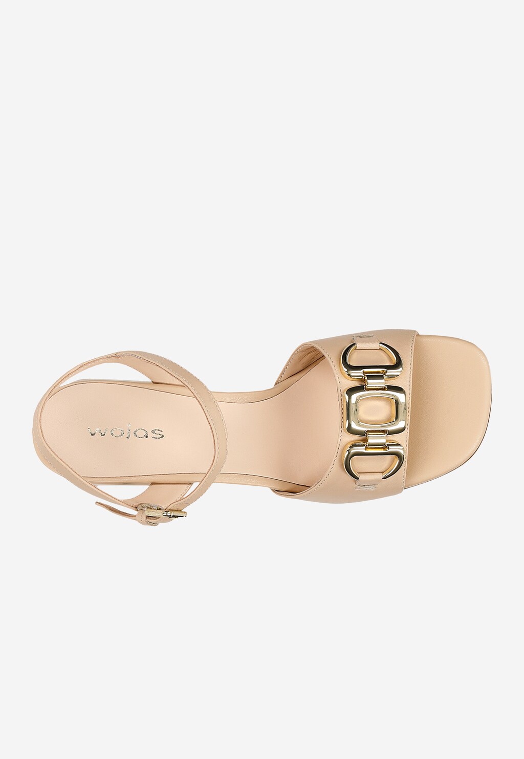 Eleganckie beżowe sandały damskie na obcasie 76124-54 Widok 5