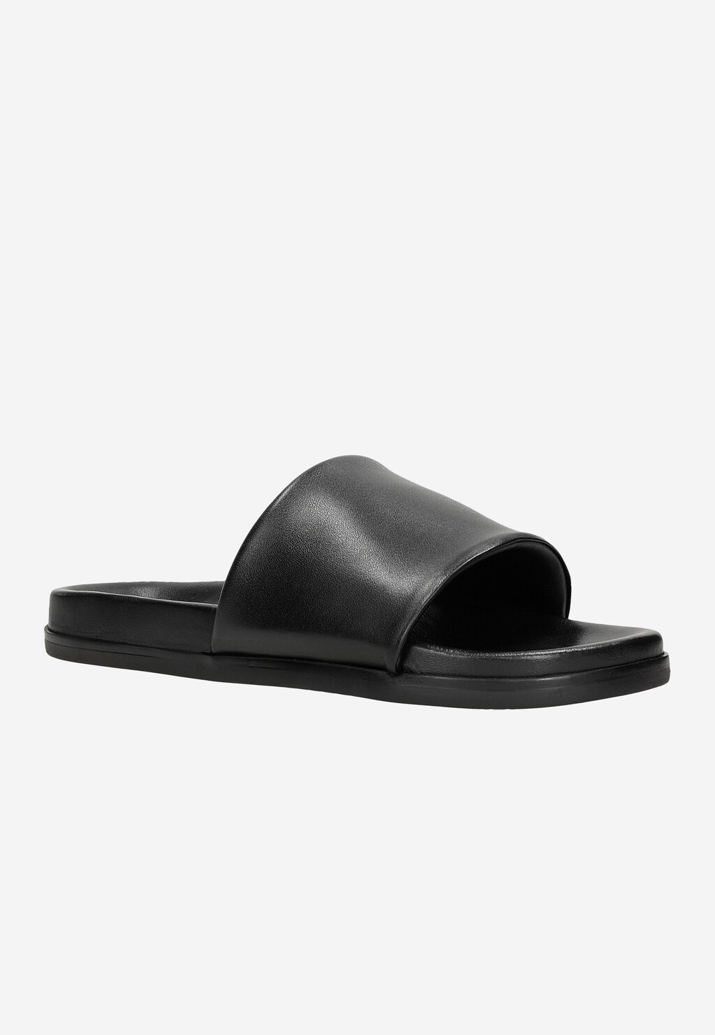 Czarne klapki męskie skórzane z pojedynczym paskiem 32011-51 Widok 3