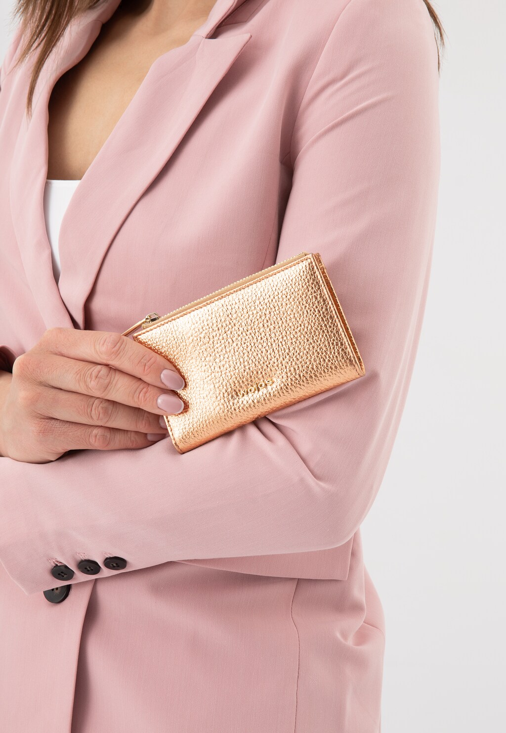 Różowy metaliczny portfel damski 91022-53 Widok 1