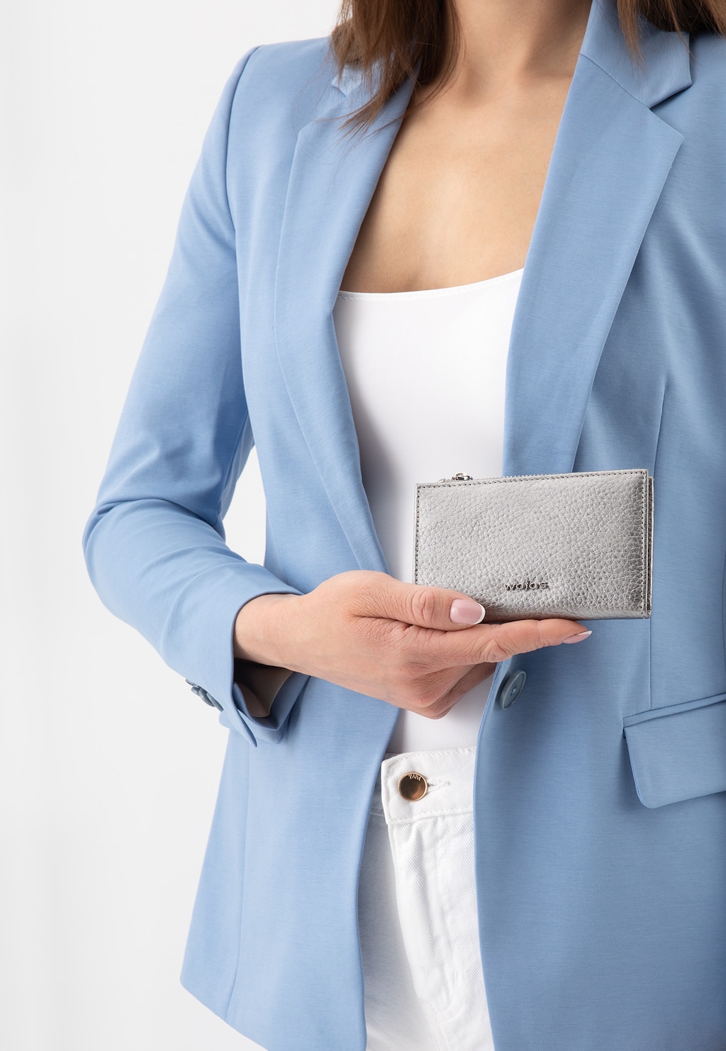 Srebrny portfel damski ze skóry licowej 91022-59 Widok 1