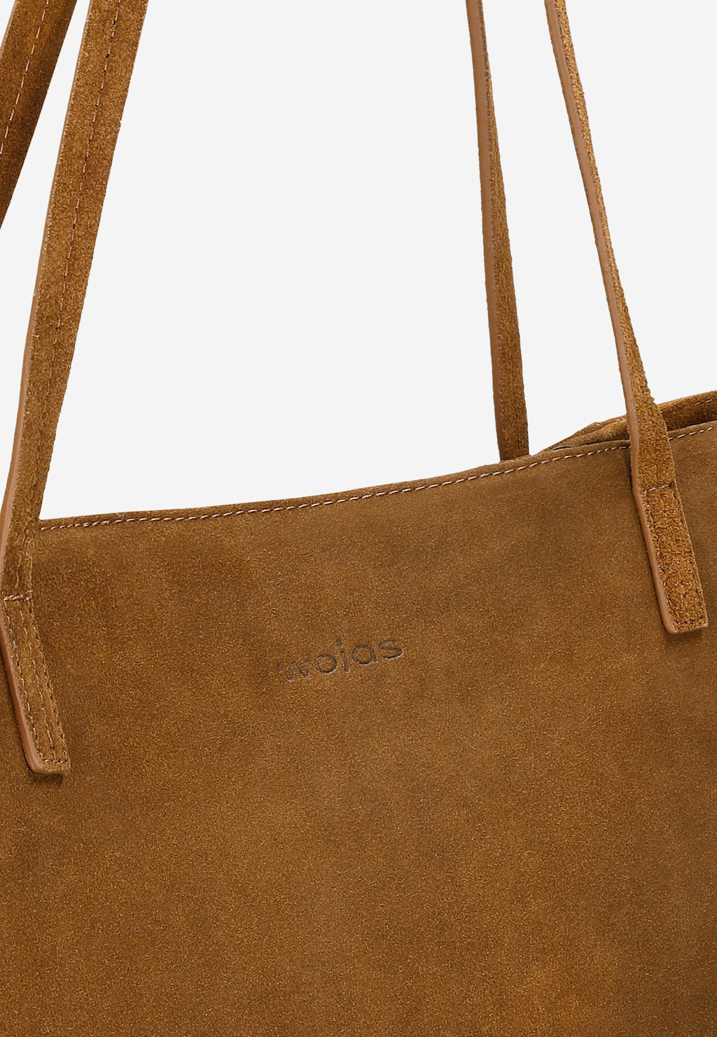 Duża shopperka damska z jasnobrązowej dwoiny welurowej 80333-63 Widok 5