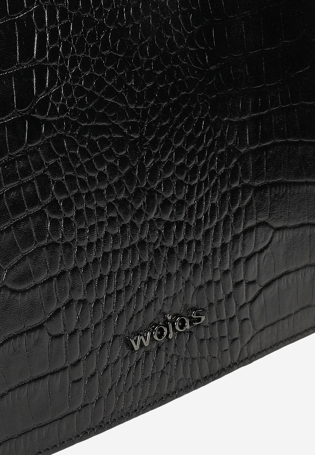 Mała czarna torebka damska z tłoczonej skóry licowej 80345-51 Widok 7