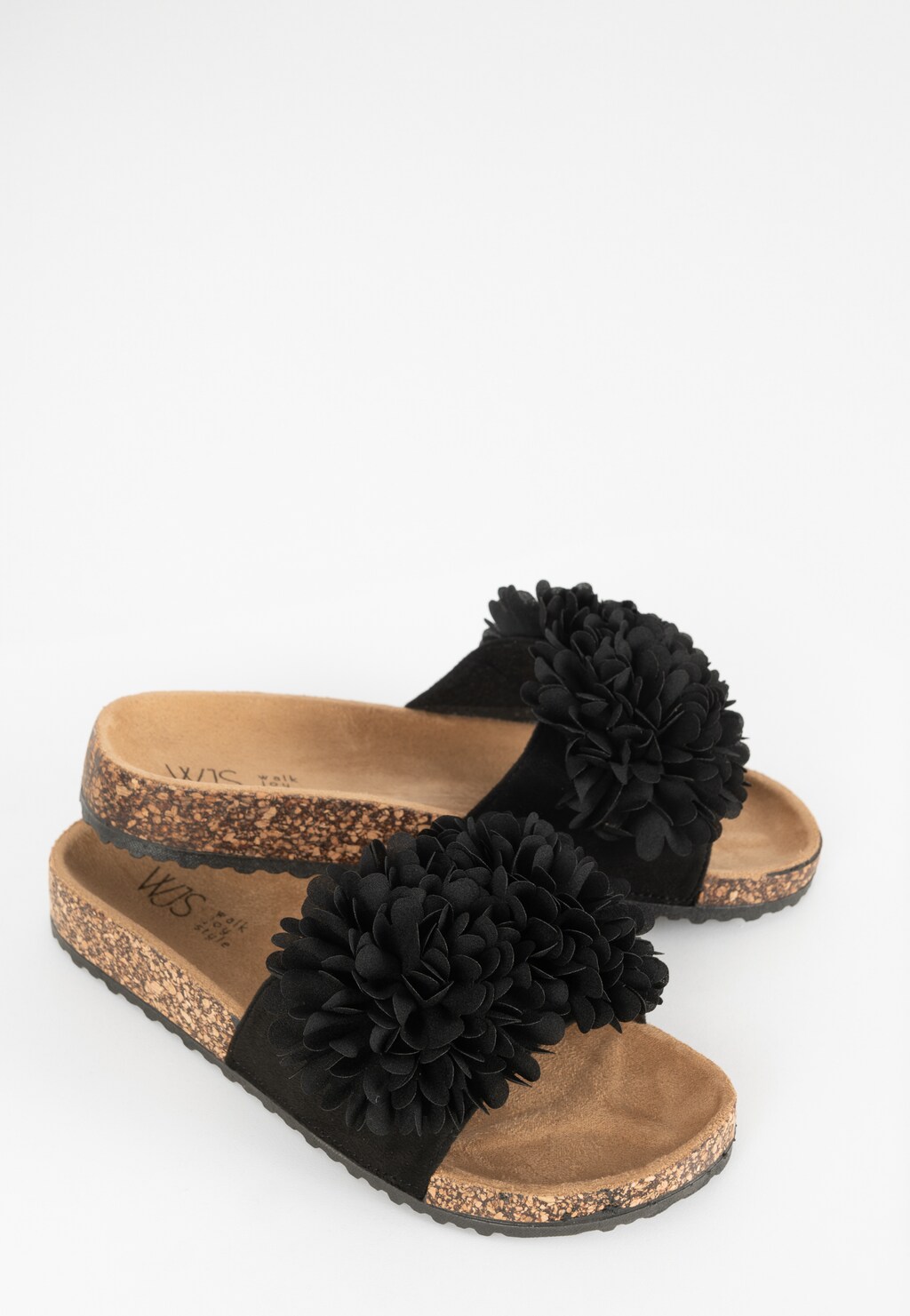 WJS czarne klapki damskie z ozdobą na pasku WJS71006-61 Widok 3