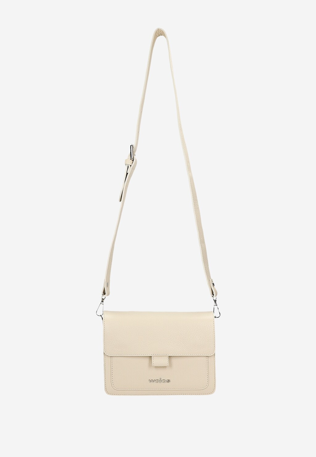 Světle béžová malá dámská kabelka z hladké kůže 80240-54 Widok 5