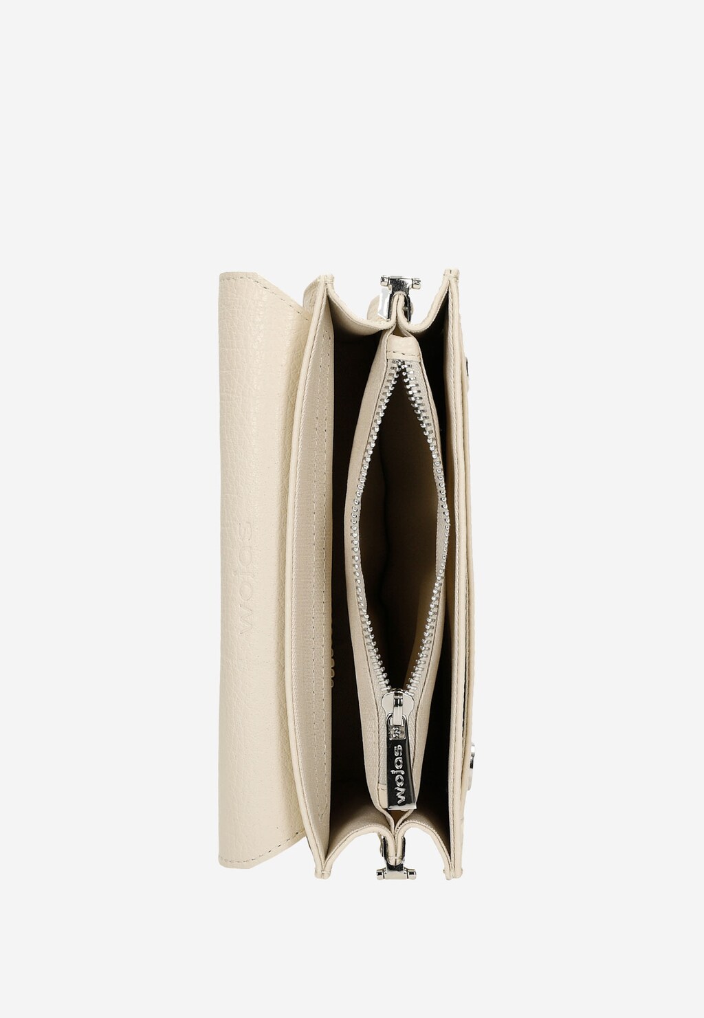 Světle béžová malá dámská kabelka z hladké kůže 80240-54 Widok 7