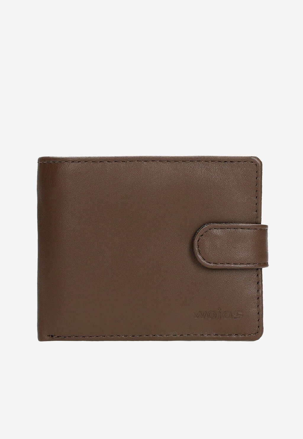 Skórzany brązowy portfel męski zapinany na zatrzask 91047-52 Widok 1