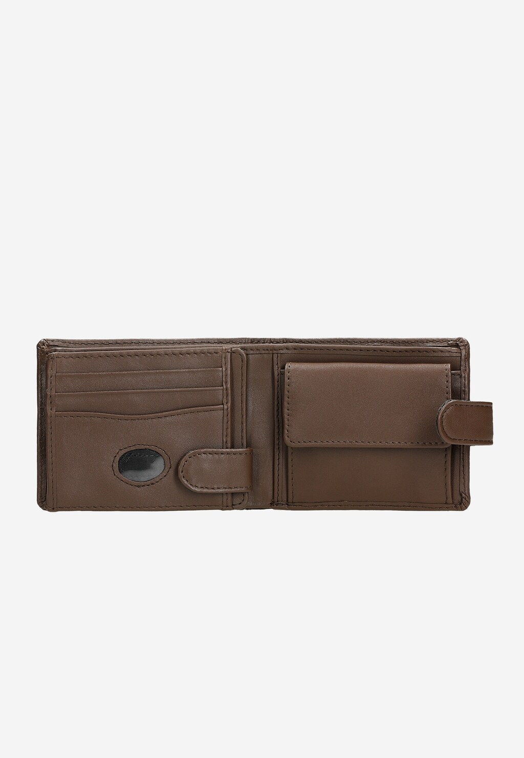 Skórzany brązowy portfel męski zapinany na zatrzask 91047-52 Widok 4