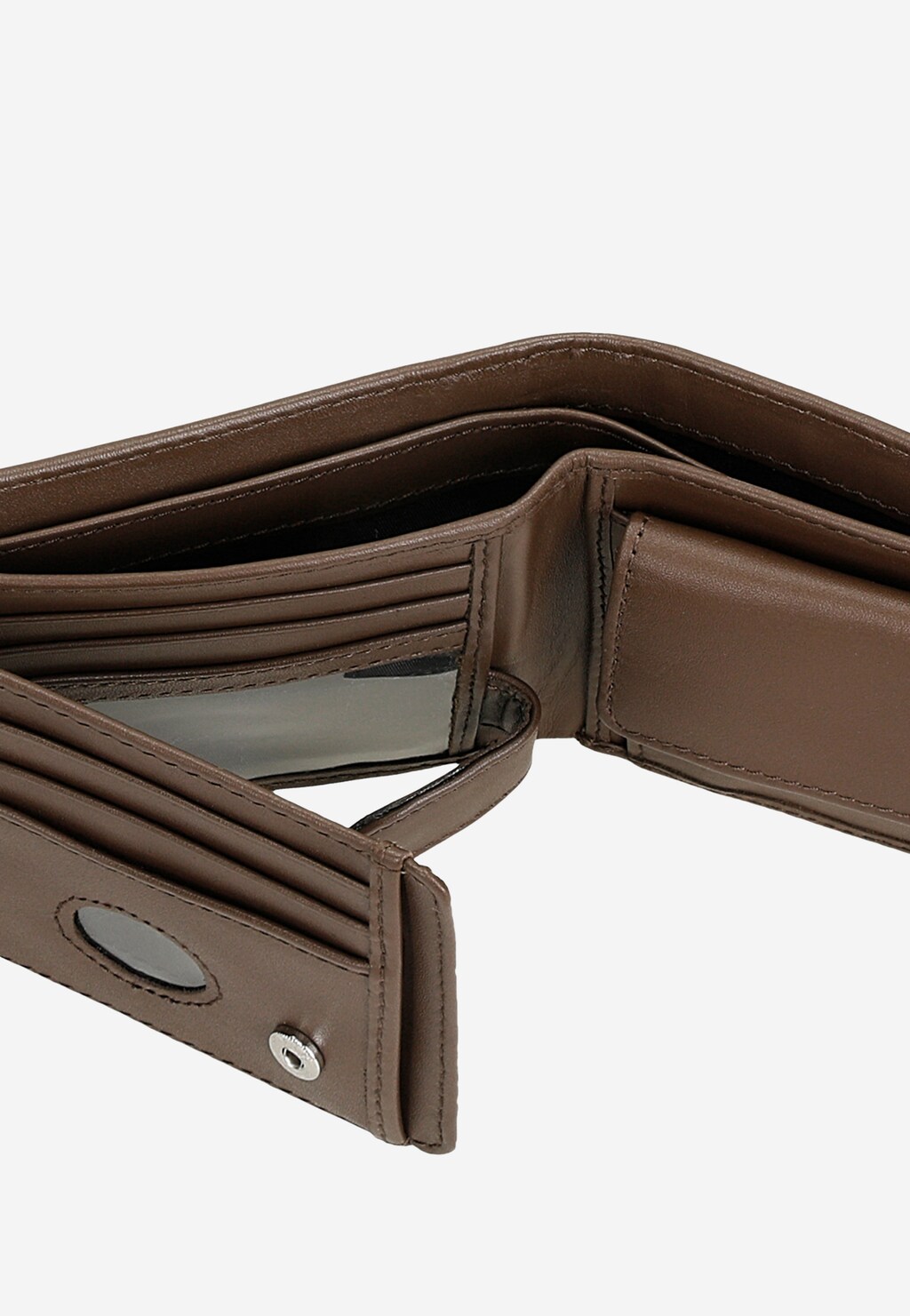 Skórzany brązowy portfel męski zapinany na zatrzask 91047-52 Widok 6