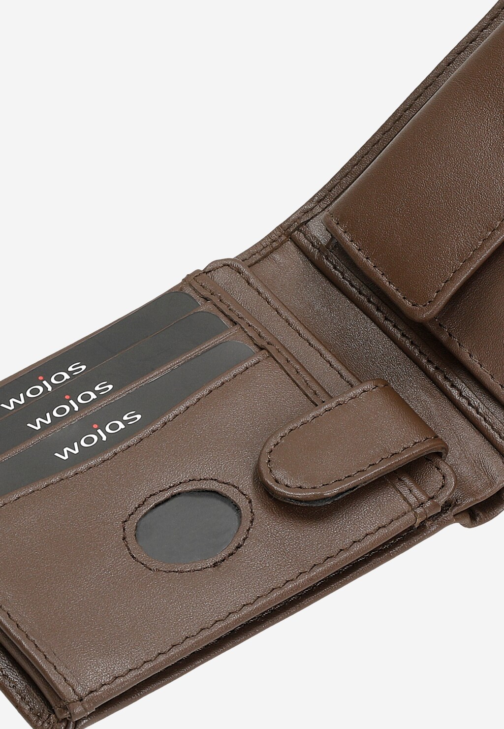 Skórzany brązowy portfel męski zapinany na zatrzask 91047-52 Widok 7