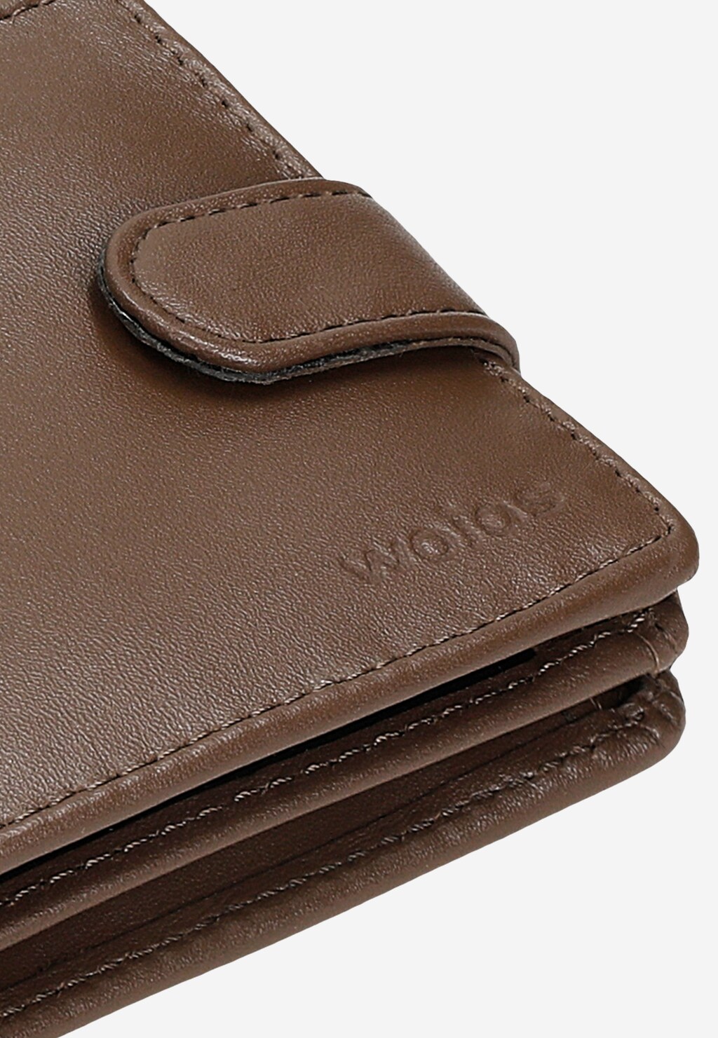 Skórzany brązowy portfel męski zapinany na zatrzask 91047-52 Widok 8