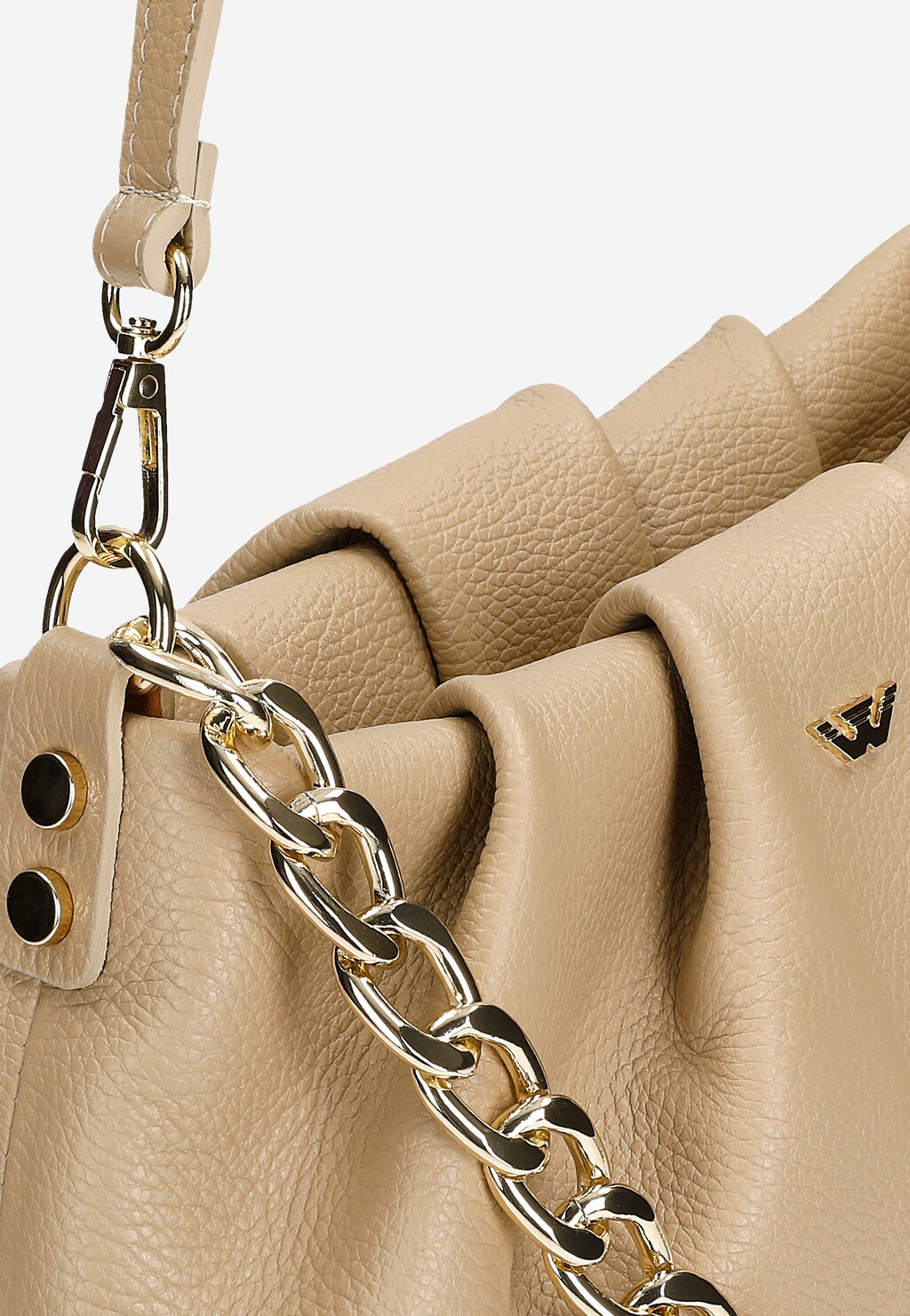 Malá kabelka na každodenné nosenie z béžovej kože 80303-54 Widok 6