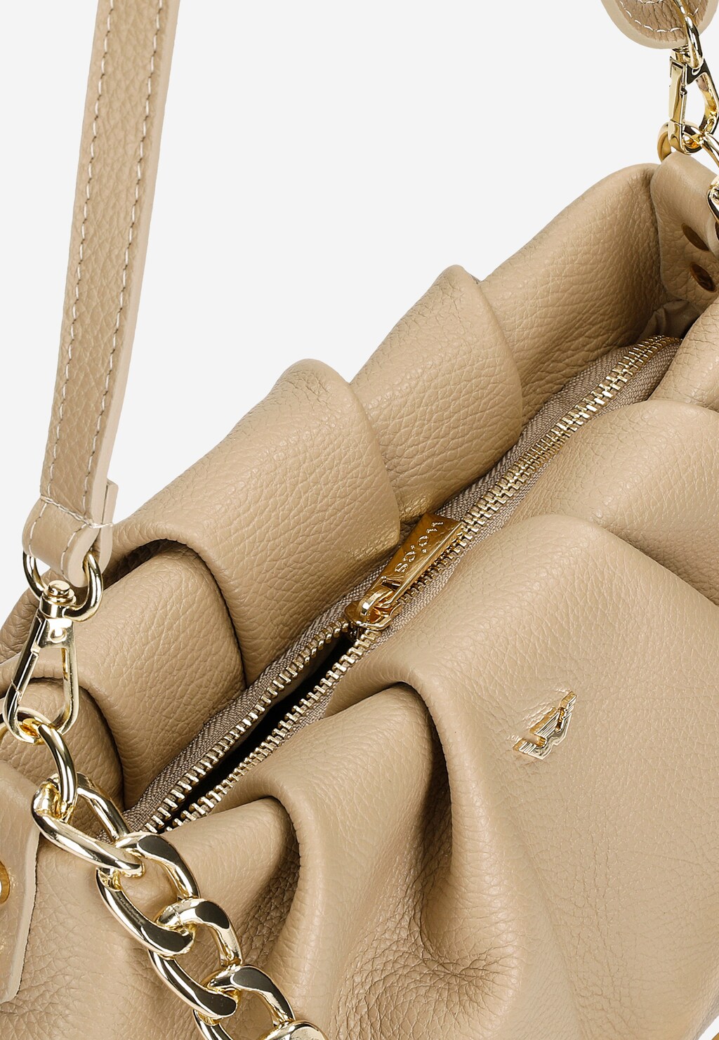 Malá kabelka na každodenné nosenie z béžovej kože 80303-54 Widok 7