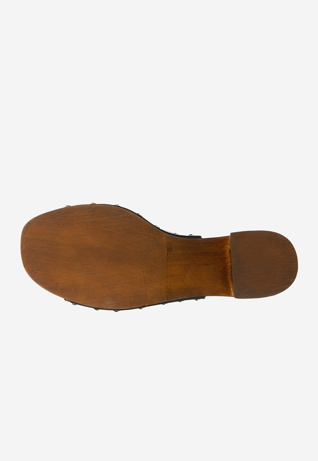 Czarne wysokie klapki damskie na brązowej podeszwie 74118-51 Widok 6