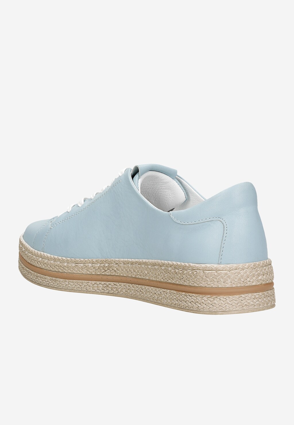 Niebieskie półbuty damskie na beżowej podeszwie 46214-56 Widok 3