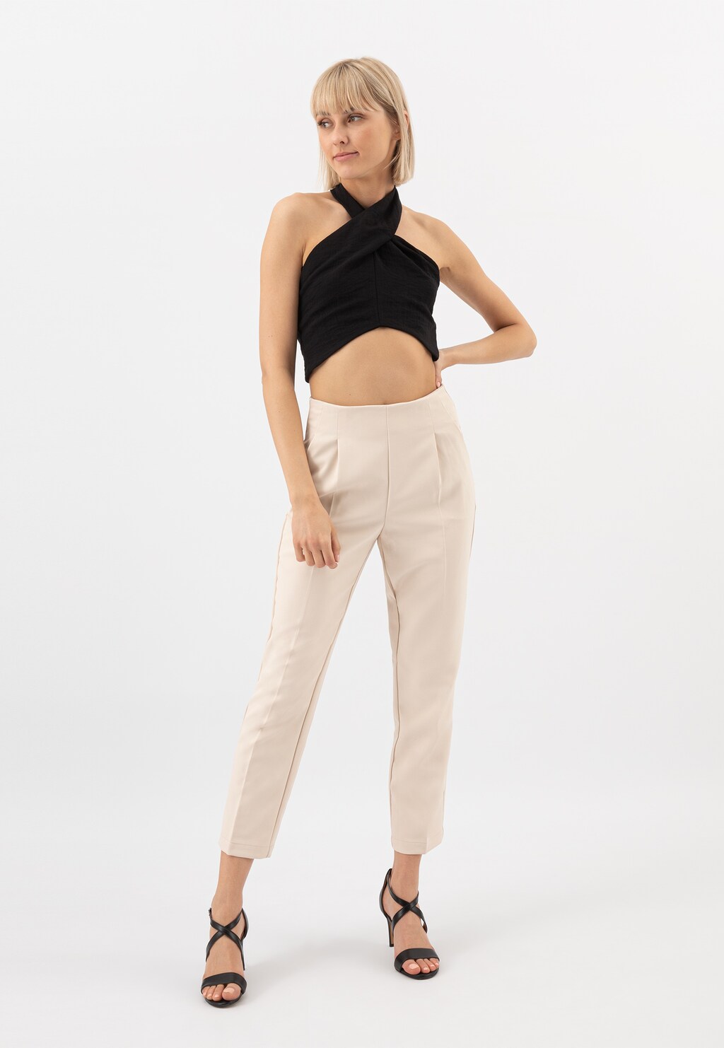 Czarne sandały damskie na szpilce 76003-51 Widok 7