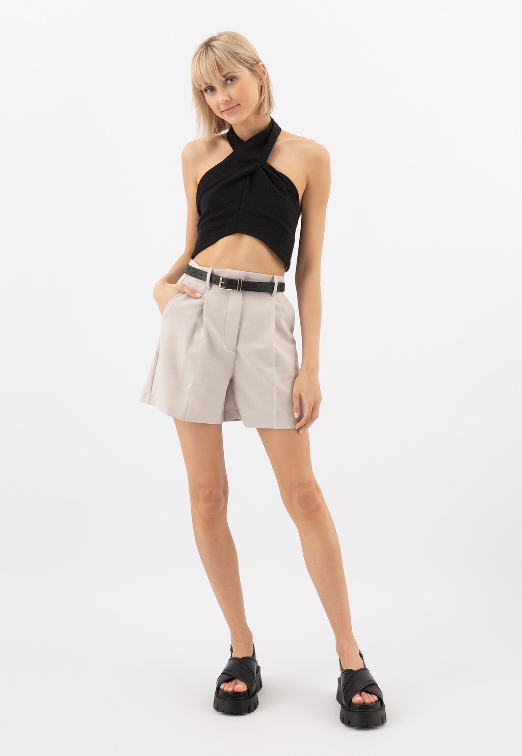 Czarne masywne sandały damskie na platformie 76106-51 Widok 7