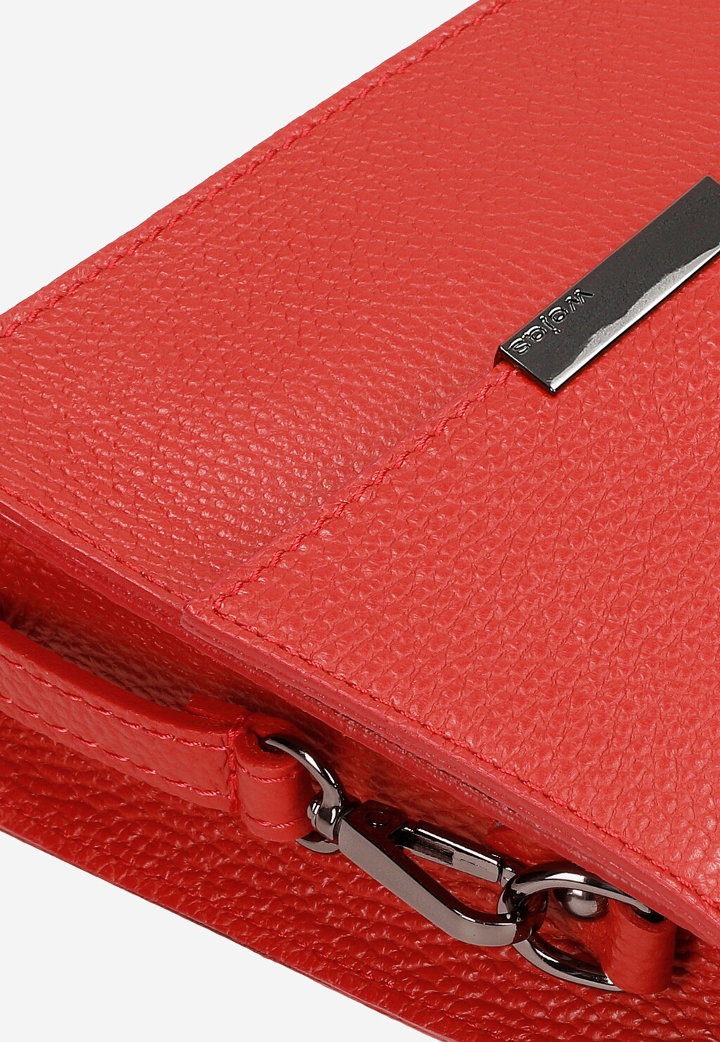 Mała skórzana torebka damska w kolorze czerwonym 80255-55 Widok 7