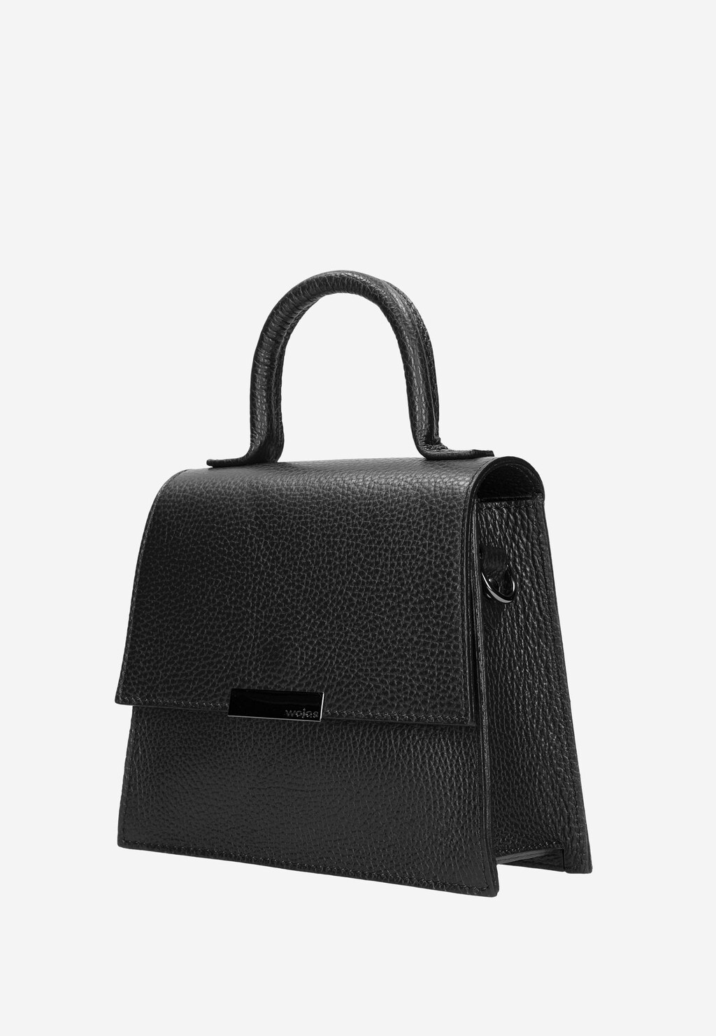 Czarna elegancka torebka damska ze skóry licowej 80255-51 Widok 3