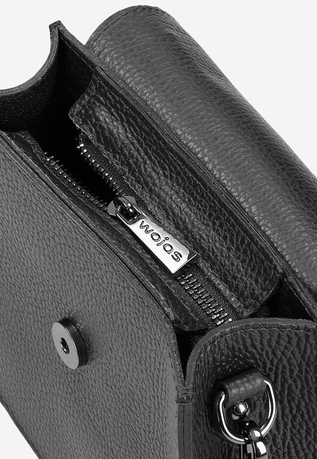 Czarna elegancka torebka damska ze skóry licowej 80255-51 Widok 6