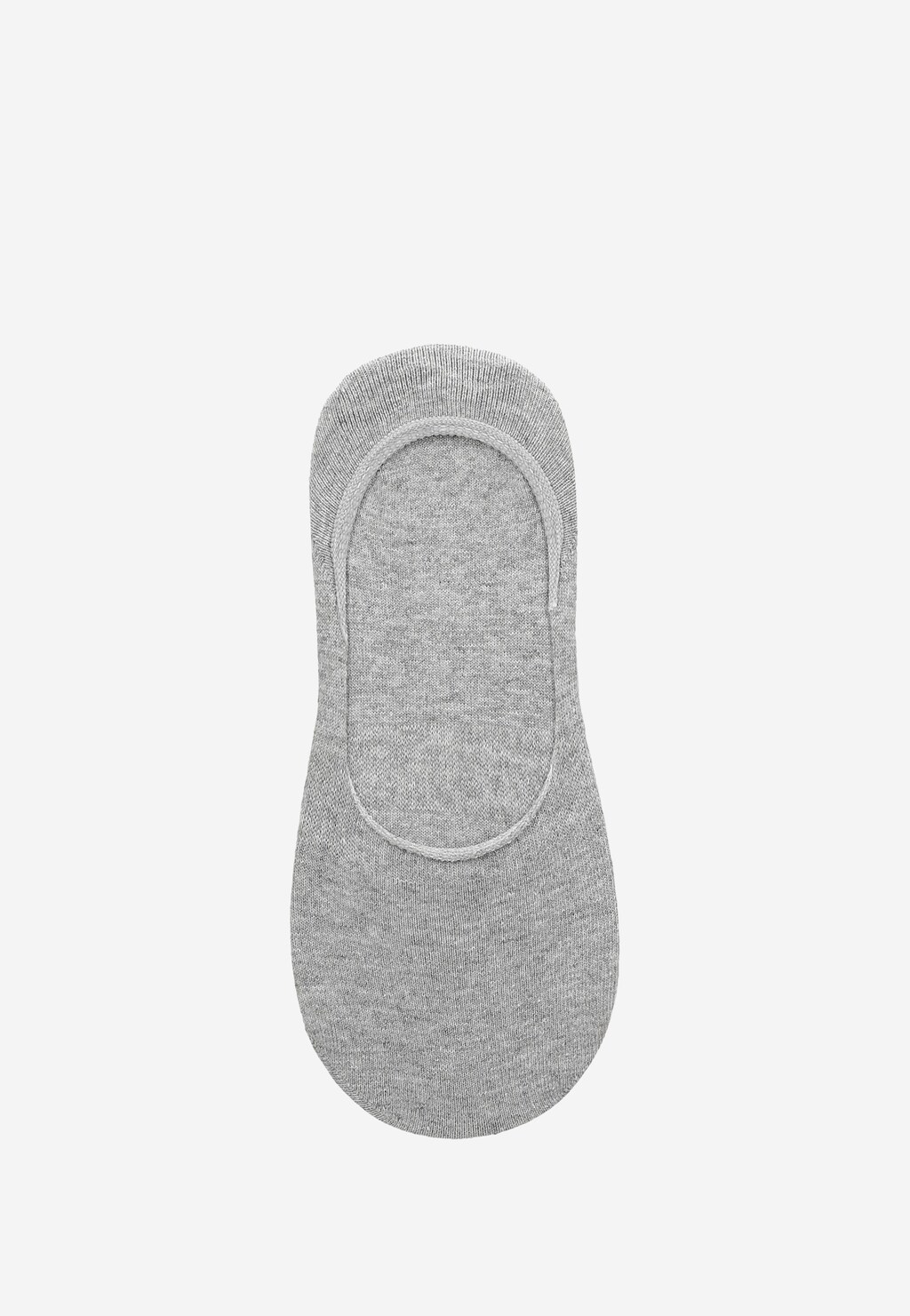 Szara stopka bawełniana Wojas model 9986-80 z silikonowym wykończeniem, widoczna z góry, zaprojektowana do noszenia jako niewidoczna w butach.