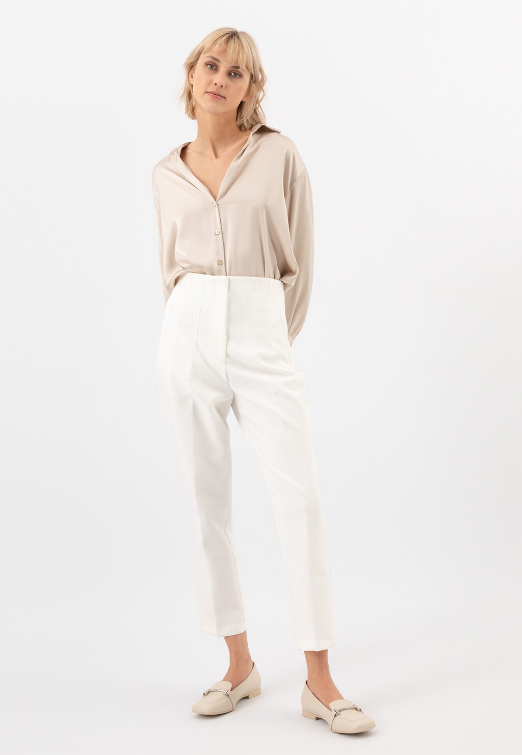 Béžové dámske mokasíny s jemnou ozdobnou sponou 46226-54 Widok 7