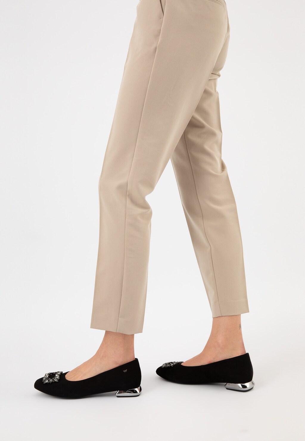 Dámske čierne balerínky s kamienkovou ozdobou 46238-61 Widok 9