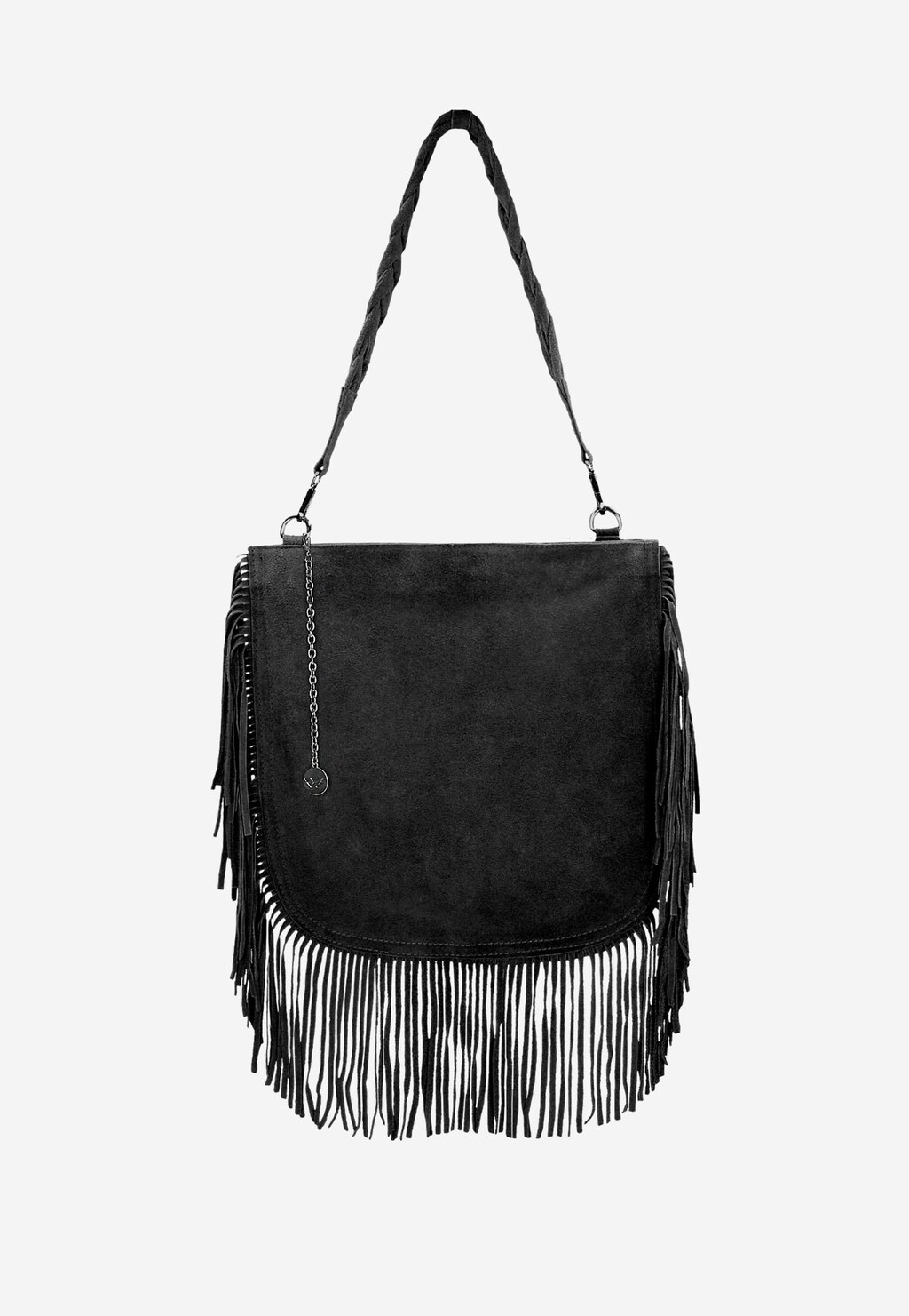 Czarna shopperka z ozdobnymi frędzlami 80256-61 Widok 5