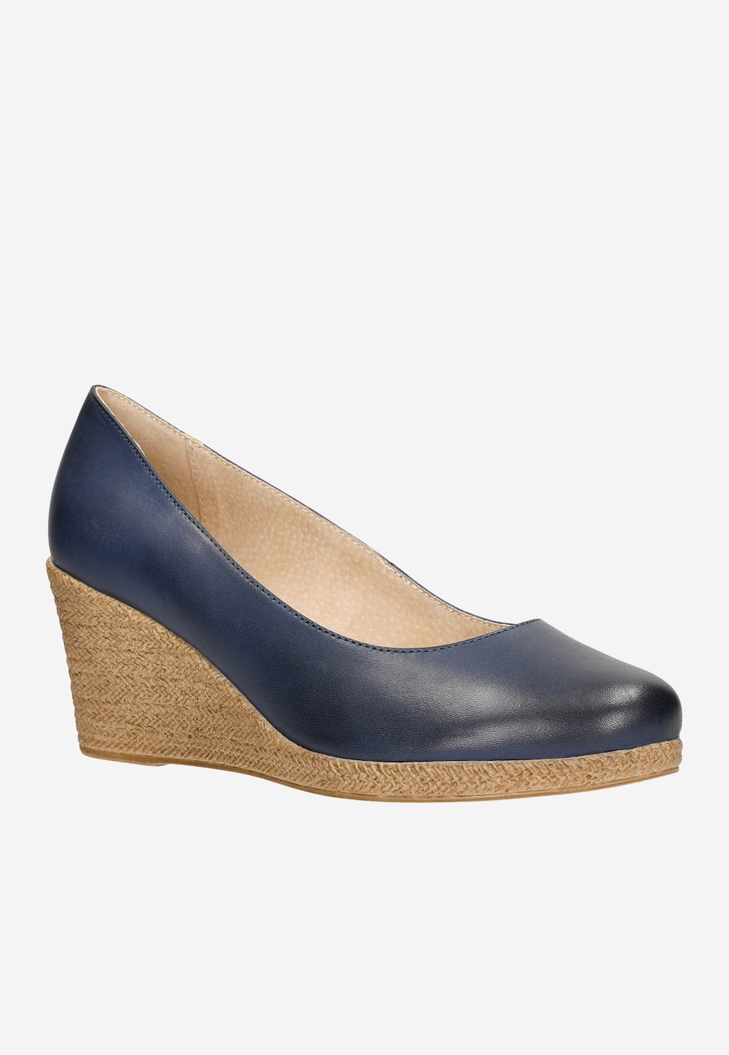 Tmavomodré lodičky na kline potešia očko každej dámy 35077-56 Widok 3