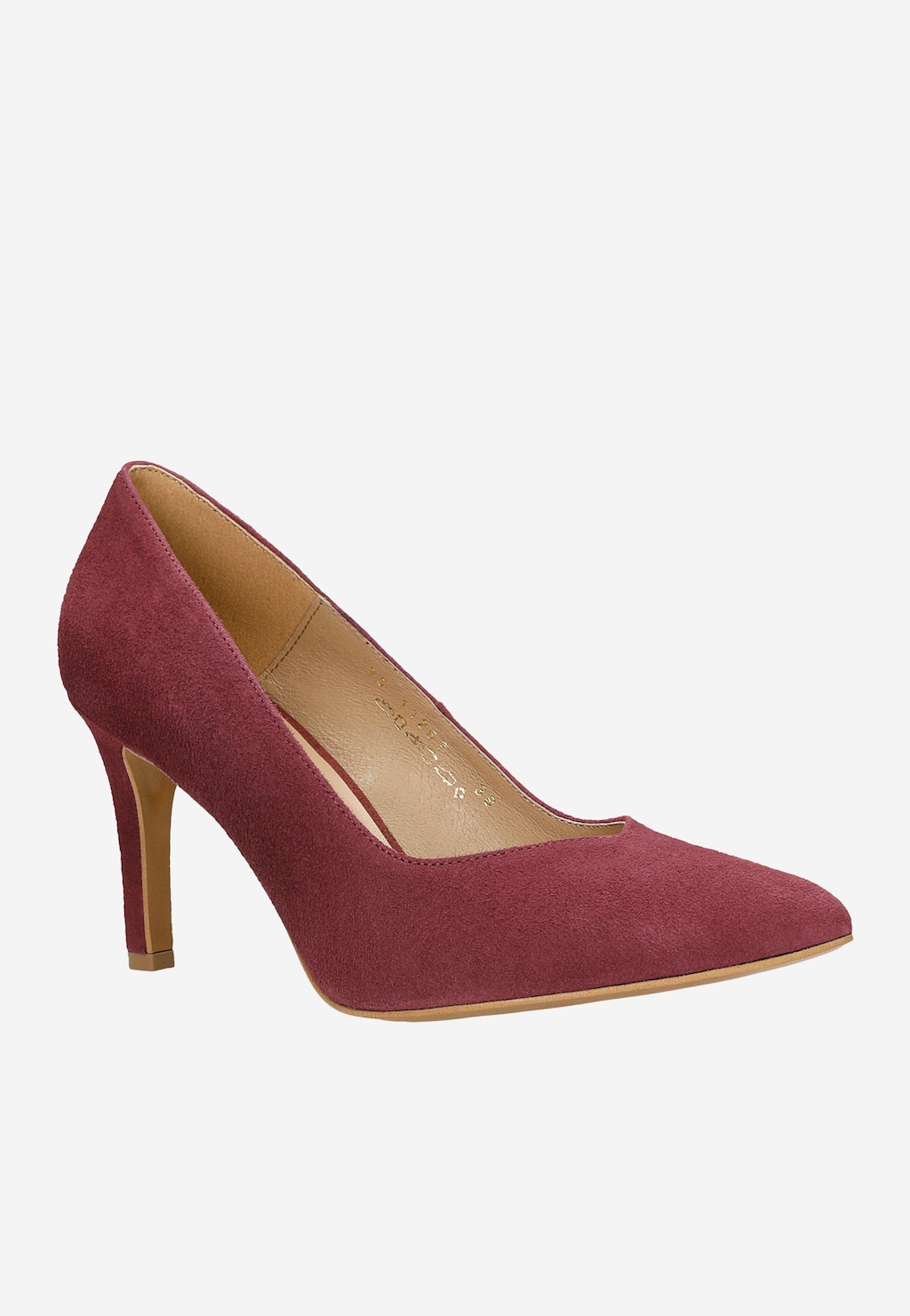 Fioletowe czółenka damskie z weluru na eleganckim obcasie 35112-67 Widok 3