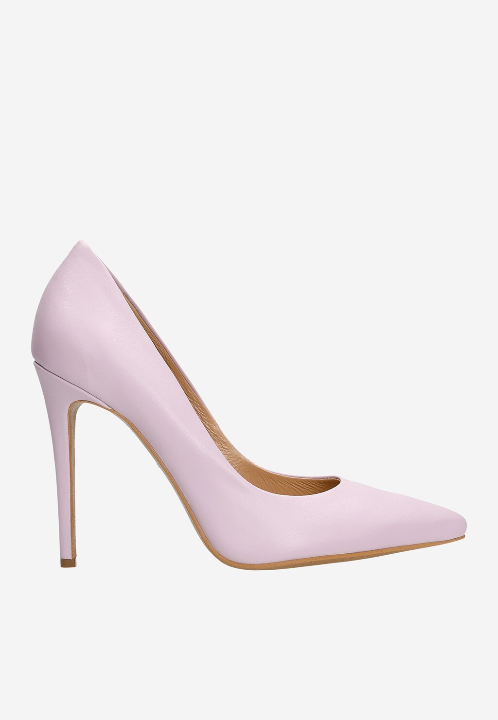 Nežné pastelovo fialové kožené lodičky na vysokom podpätku 35100-57 Widok 2