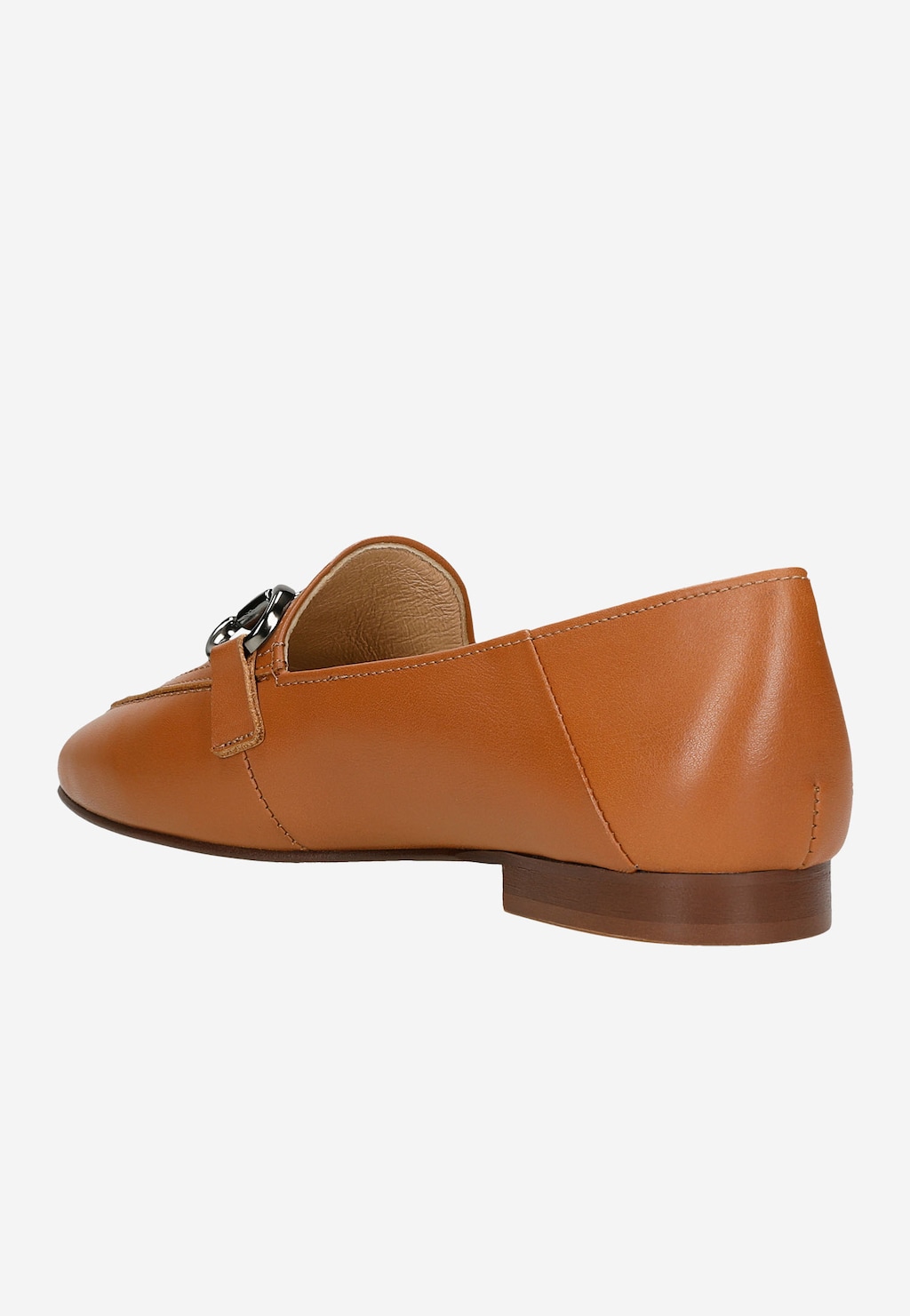 Světle hnědé dámské polobotky s kovovou ozdobou horsebit 46224-53 Widok 4